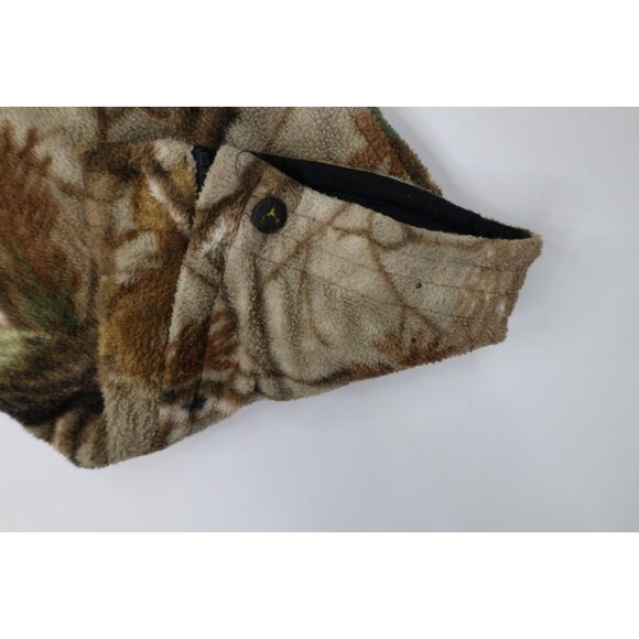 Vtg Scentblocker Mens Large Distressed Camouflage Fleece Wide Leg Cargo Pants - Picture 11 of 16